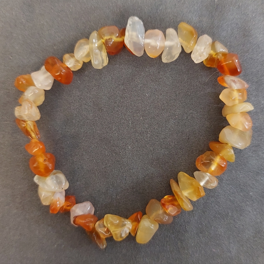 100% Authentic Happy Handmade 7" Citrine Healing stretch crystal bracelet